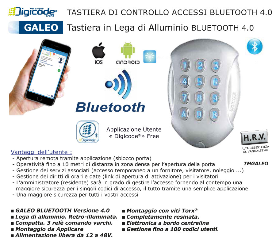 Tastiera con Bluetooth porte garage Como Tastiera con Bluetooth porte garage Como