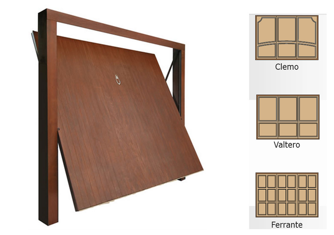 Basculante in legno per garage modello Elegante