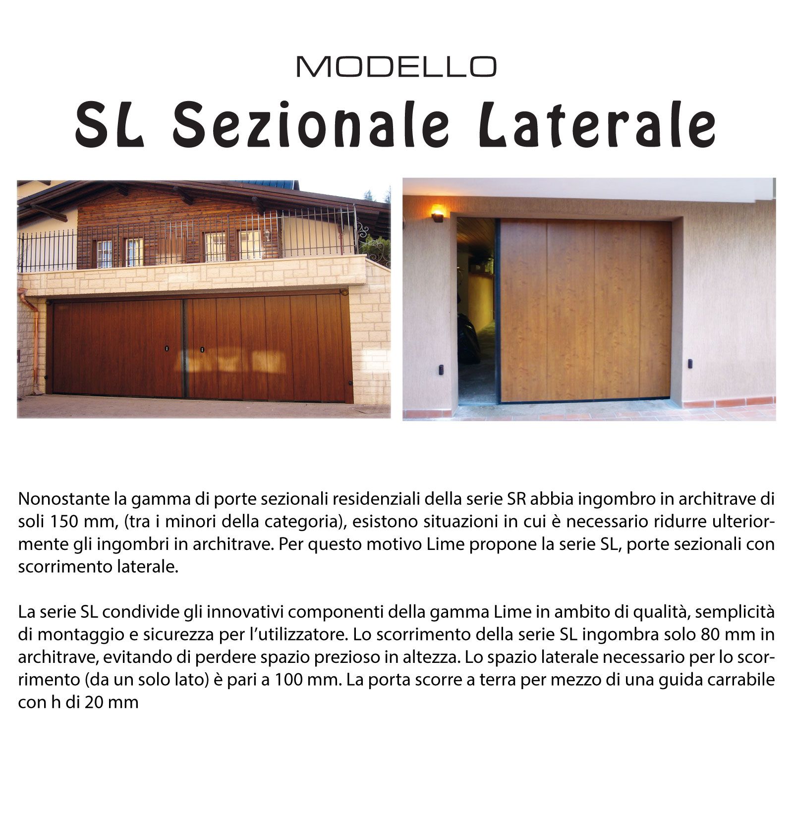 Portoni sezionali laterale per garage