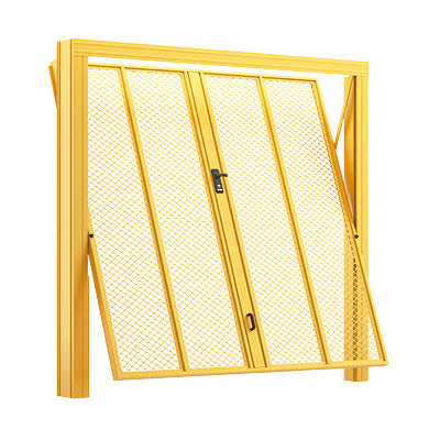 Porta basculante a rete stampata in apertura