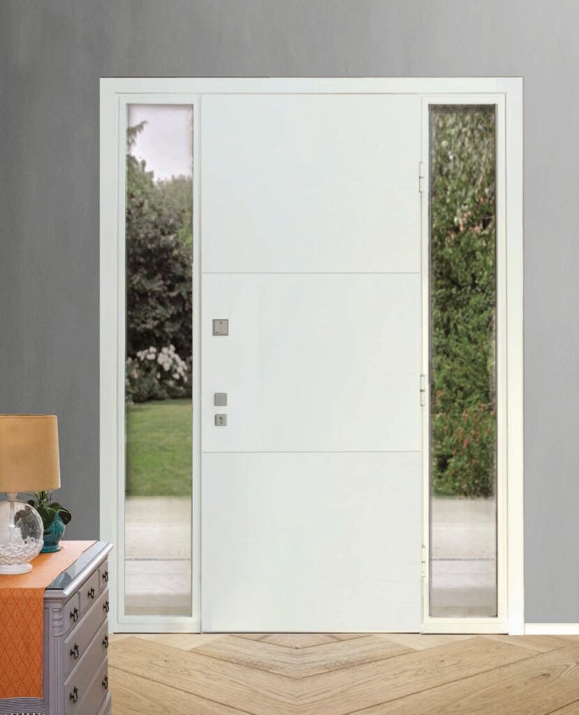 Porta blindata bianca liscia