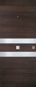 Rivestimento pantografato con inserti per porta blindata, variante 1