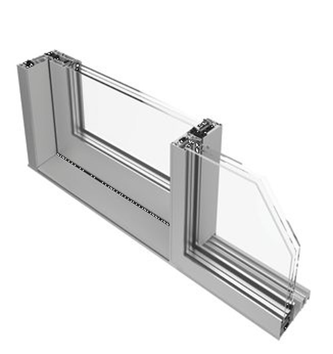 Sezione del nodo centrale slim da 50 mm dell’alzante scorrevole SC156 HI